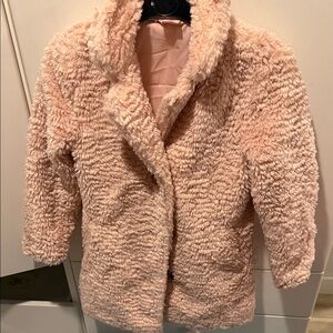 Girls Cozy Pink Faux Fur Jacket